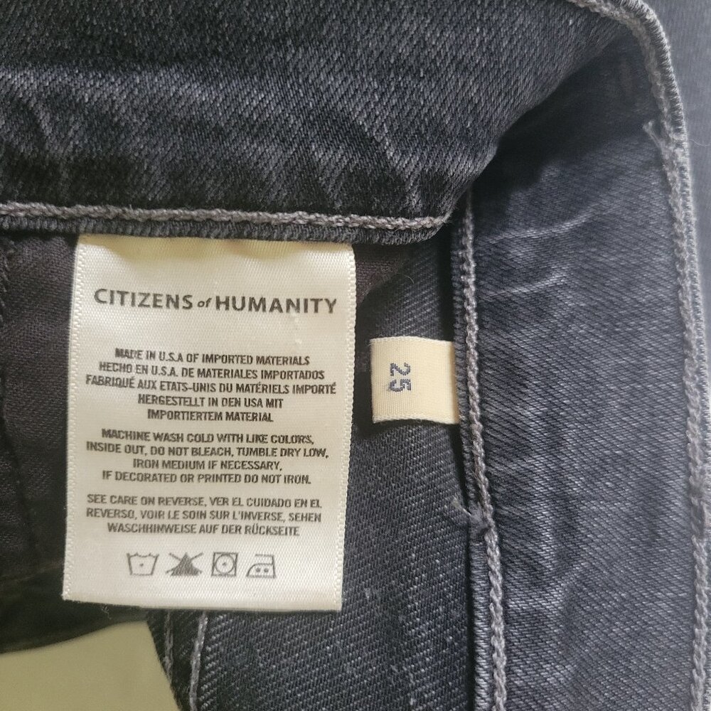 COH Emerson Relaxed Slim Boyfriend Crop Chewed Hem Jean in Dark Gray - Picture 11 of 12